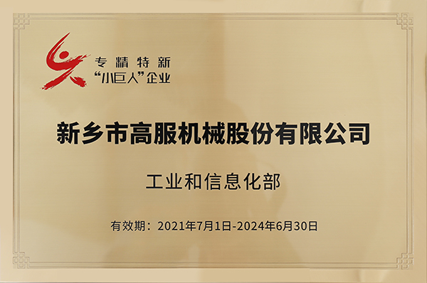 2020年，入選“國家級專精特新小巨人”企業(yè)